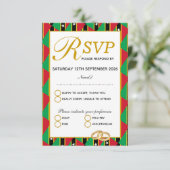 ST KITTS NEVIS Wedding RSVP Response Kaart (Staand voorkant)