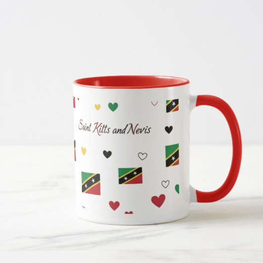 St Kitts Roots Pattern Mug | Caribbean Flag Mok (Rechts)