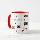 St Kitts Roots Pattern Mug | Caribbean Flag Mok (Voorkant links)