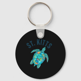 St Kitts Strand Design Zee Schildpad Illustratie C Sleutelhanger