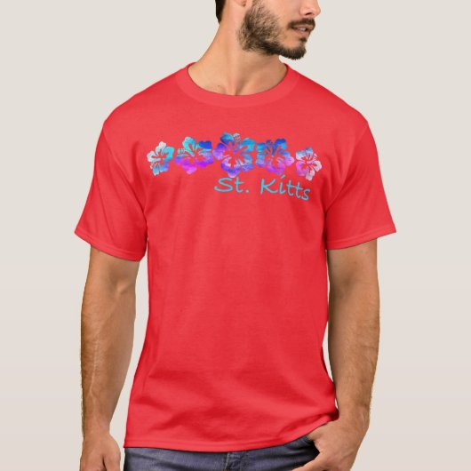 St Kitts Tropical Flower Vacation Beach for Men Wo T-shirt (Voorkant)