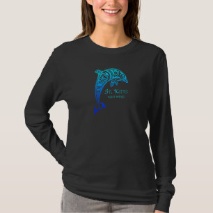 St Kitts West Indies  Retro Tribal Dolphin T-shirt