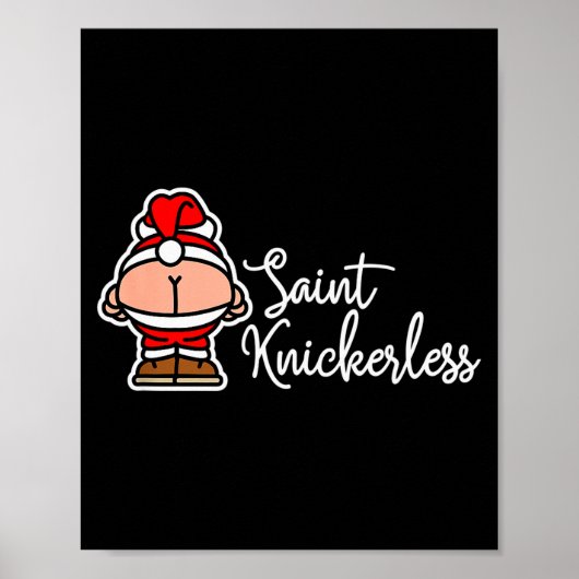 St. Knickerless Funny Mooning Santa Claus Christma Poster (Voorkant)