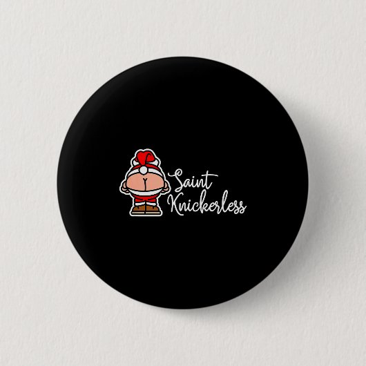 St. Knickerless Funny Mooning Santa Claus Christma Ronde Button 5,7 Cm (Voorkant)