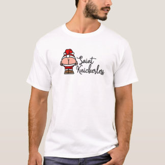 St. Knickerless Funny Mooning Santa Claus Pun Chri T-shirt