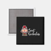 St. Knickerless Grappige Maan Santa Claus Kerstmis Magneet (Voorkant / Achterkant)