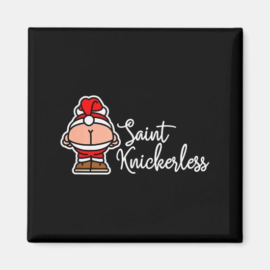 St. Knickerless Grappige Maan Santa Claus Kerstmis Magneet (Voorkant)