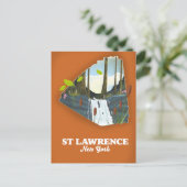 St Lawrence New York Reisposter Briefkaart (Staand voorkant)