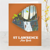 St Lawrence New York Reisposter Kaart (Gele Bloem)