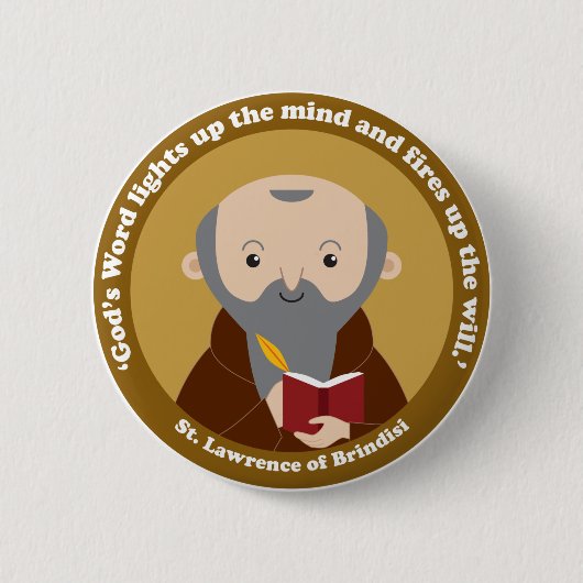 St. Lawrence of Brindisi Ronde Button 5,7 Cm (Voorkant)