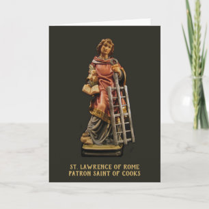 St. Lawrence of Rome, Patron Saint of Cooks Prayer Kaart