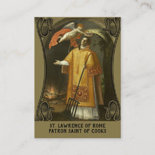 St. Lawrence of Rome, Patron Saint of Cooks Visitekaartje
