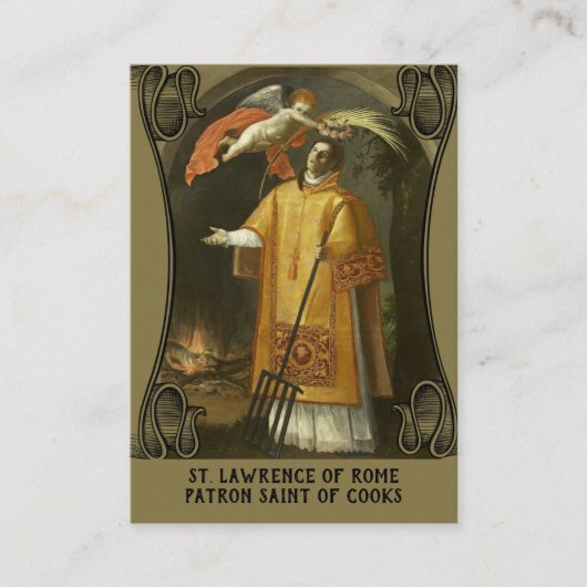 St. Lawrence of Rome, Patron Saint of Cooks Visitekaartje (Voorkant)