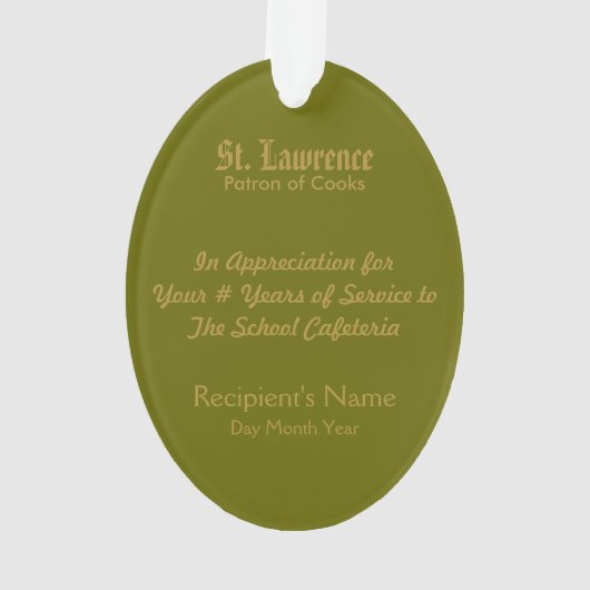 St. Lawrence of Rome (PM 04) Acrylische stof Ornament (achterkant)