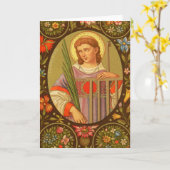 St Lawrence of Rome (PM 04) Blank Greeting Kaart (Gele Bloem)