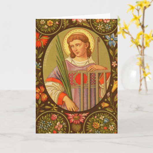 St Lawrence of Rome (PM 04) Blank Greeting Kaart (Gele Bloem)