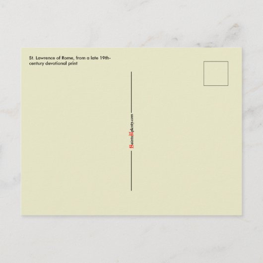 St. Lawrence of Rome (PM 04) Briefkaart 2 (Achterkant)