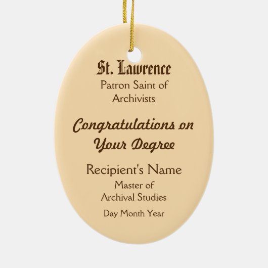 St. Lawrence of Rome (PM 04) Keramisch Ornament (Achterkant)