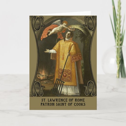 St. Lawrence Patron Saint-Cooks Kaart (Voorkant)