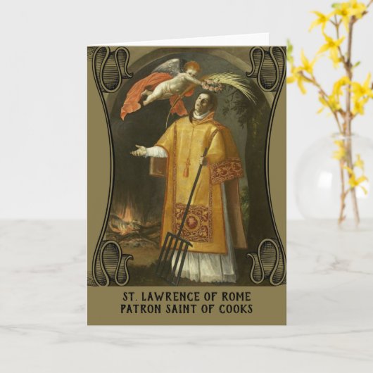 St. Lawrence Patron Saint-Cooks Kaart (Gele Bloem)
