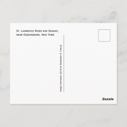 St. Lawrence River en Seaway, New York Briefkaart (Achterkant)