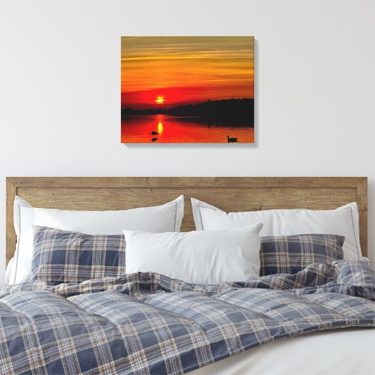 St. Lawrence River Sunset Canvas Afdruk (Insitu (Slaapkamer))