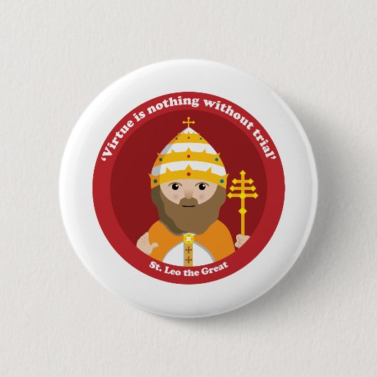 St. Leo de Grote Ronde Button 5,7 Cm (Voorkant)