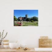 St Leonards Church Hythe vanuit de lucht Poster (Keuken)