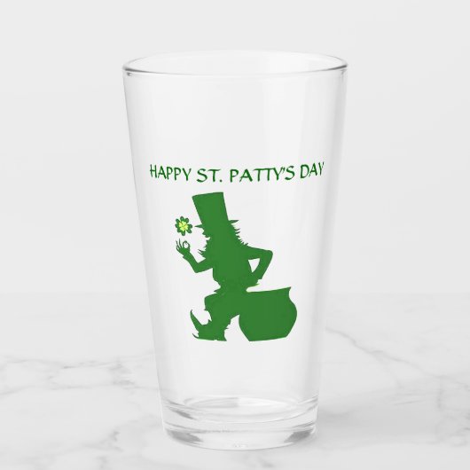 ST. LEPRECHAUN glas VAN DE DAG VAN DE PATRICK (Voorkant)