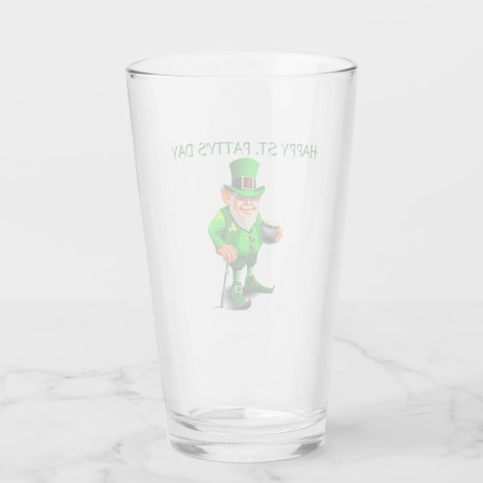 ST. LEPRECHAUN glas VAN DE DAG VAN DE PATRICK (Achterkant)