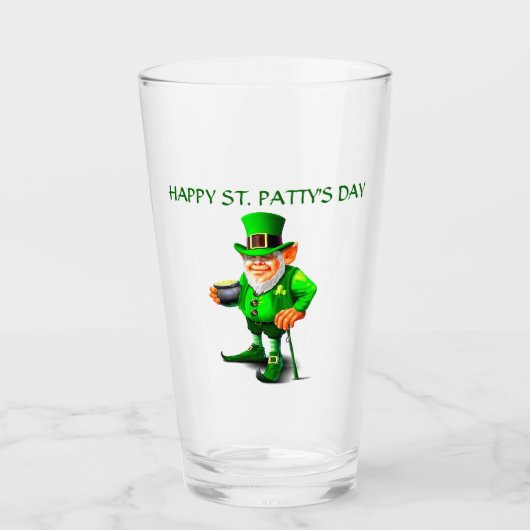 ST. LEPRECHAUN glas VAN DE DAG VAN DE PATRICK (Voorkant)