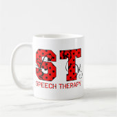 St letters rode en zwarte stippen koffiemok (Links)