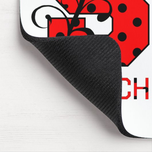 St letters rode en zwarte stippen muismat (Hoek)