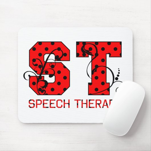 St letters rode en zwarte stippen muismat (Met muis)