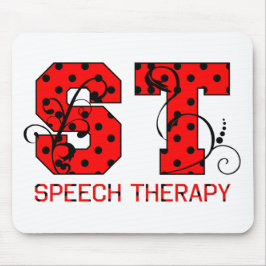 St letters rode en zwarte stippen muismat