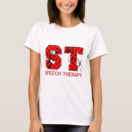 St letters rode en zwarte stippen t-shirt (Voorkant)