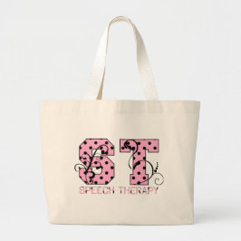 st letters roze en zwarte polka stippen grote tote bag