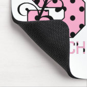 st letters roze en zwarte polka stippen muismat (Hoek)