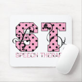 st letters roze en zwarte polka stippen muismat (Met muis)