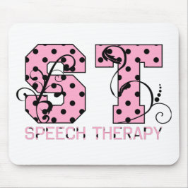 st letters roze en zwarte polka stippen muismat