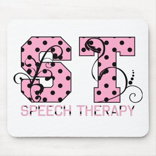 st letters roze en zwarte polka stippen muismat (Voorkant)