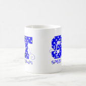 St letters wit en blauw stippen koffiemok (Center)