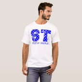st letters witte en blauwe stippen t-shirt (Voorkant volledig)