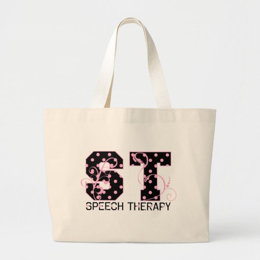 st letters zwarte en roze pols grote tote bag (Voorkant)