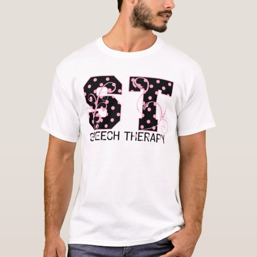 st letters zwarte en roze pols t-shirt (Voorkant)