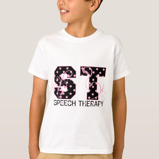 st letters zwarte en roze pols t-shirt (Voorkant)