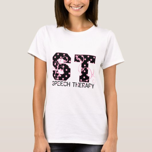 st letters zwarte en roze pols t-shirt (Voorkant)