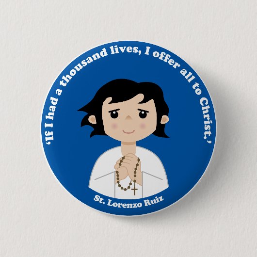 St. Lorenzo Ruiz Ronde Button 5,7 Cm (Voorkant)
