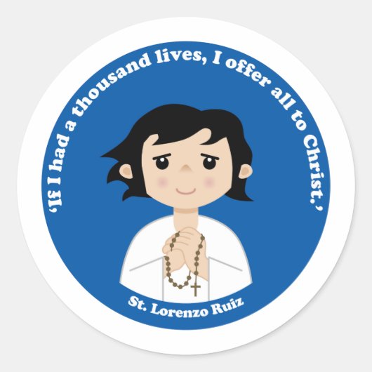St. Lorenzo Ruiz Ronde Sticker (Voorkant)