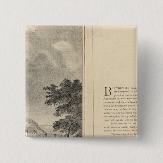 St. Louis, 1832 Vierkante Button 5,1 Cm (Voorkant)